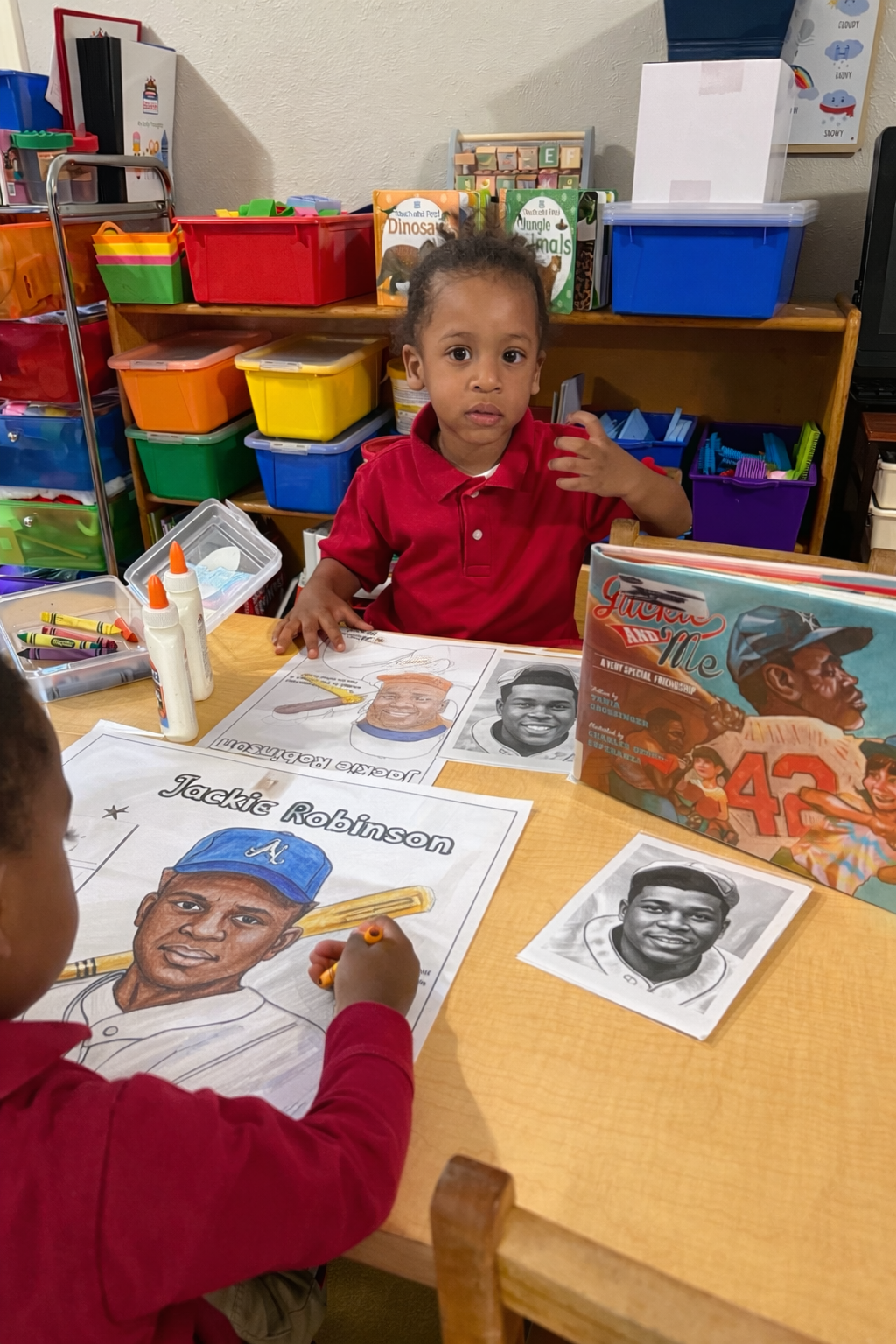 Children learning in daycare classroom